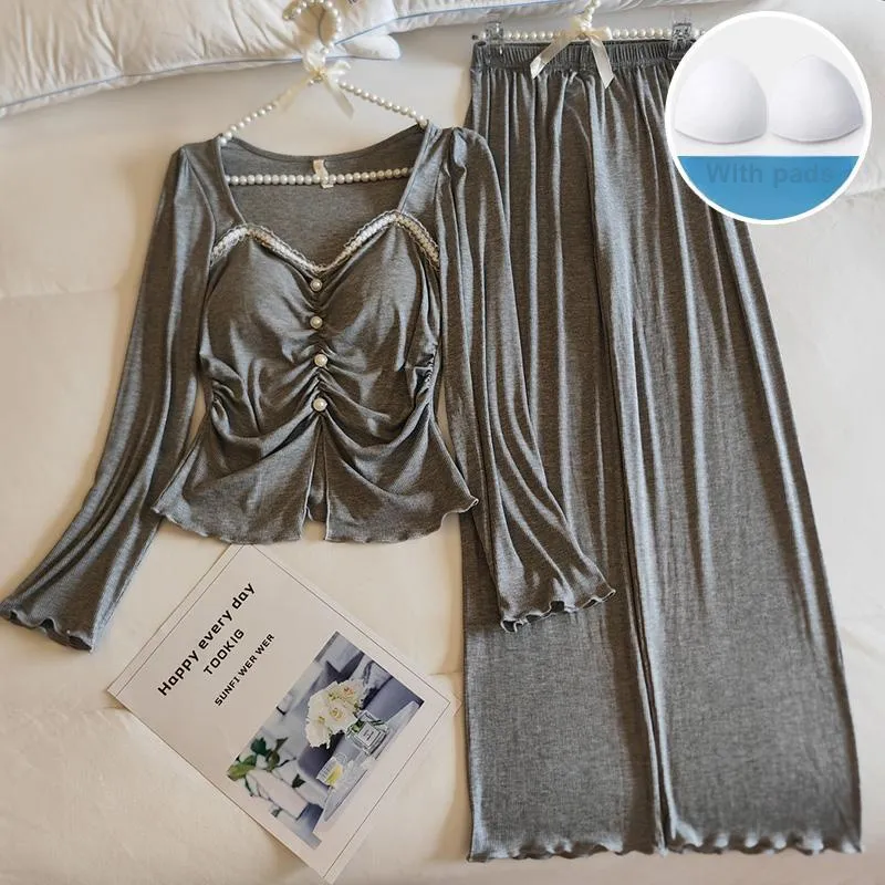 Sleeping Beauty Pajama Set Women's Light Gray-1