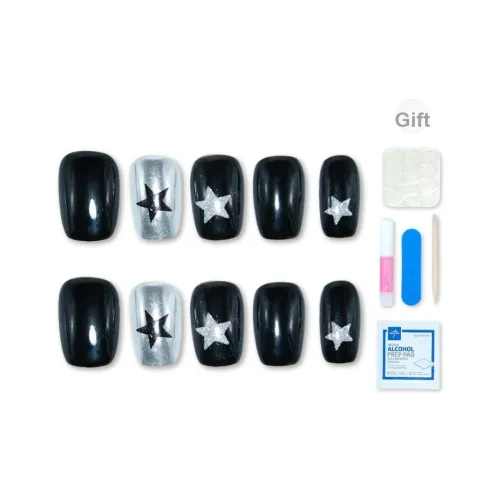 MAXFINE Original Lightweight Paris MORNING False Nail Короткий Круглый Гороховый узор Кошачий глаз Однотонный 10 шт. 15 мм