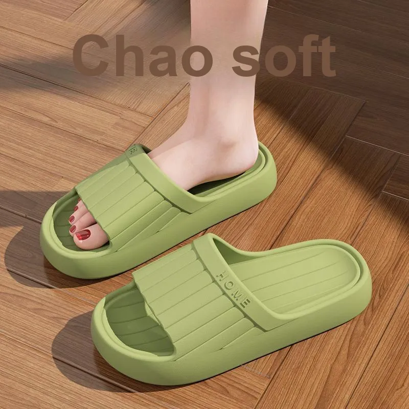 Foot Recreation Minimalist Style Vertical Stripes Letter Comfortable Quiet Slip Resistant Slippers Home Slippers Unisex-14