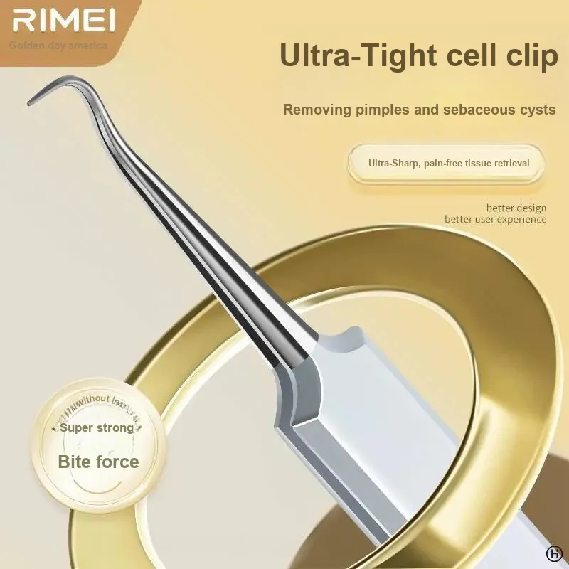 RIMEI High Precision Eyebrow Tweezers For Trimming And Plucking, Stainless Steel Make up Tools-2