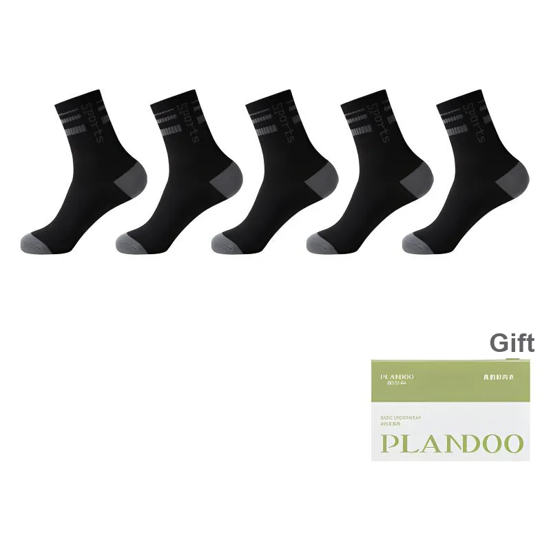 PLANDOO Mid Calf Socks Men's Shopping Bag 5 Pack-52