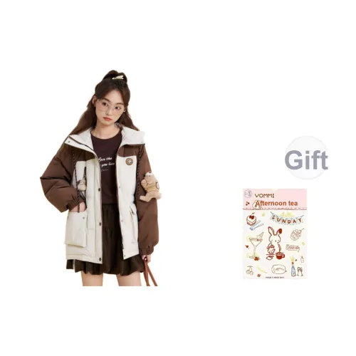 ZIHAN Бежевый Подарочный Набор Наклейка Женская Пуховая Куртка