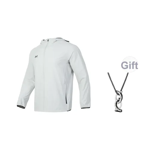 Under Armour Ветрозащитный Теплоизоляционный Ветровка Унисекс Серый В комплекте с ожерельем