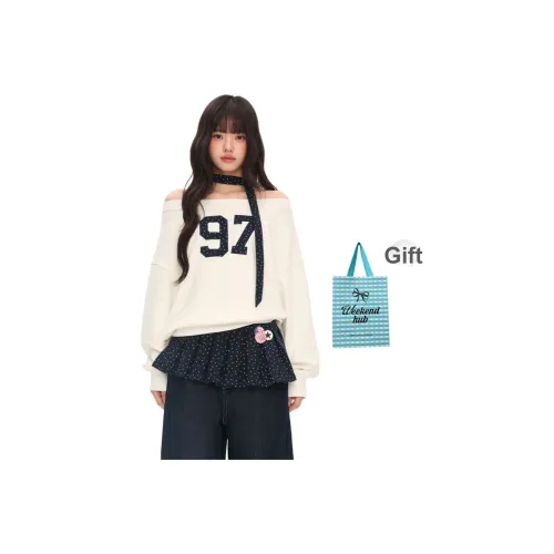 WEEKEND HUB Универсальный Off Плечо Свитшот Женские