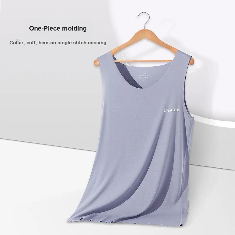 Cheekkiss Tank Top Men's Spring And Summer Solid Color Seamless Inner Base T Shirt For Men With Premium Gift Box Set-2