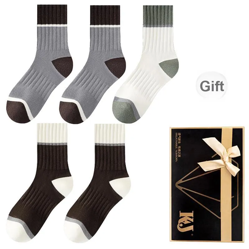 KJ Mid Calf Socks Men's Gift Box Combination Mixed Color-21