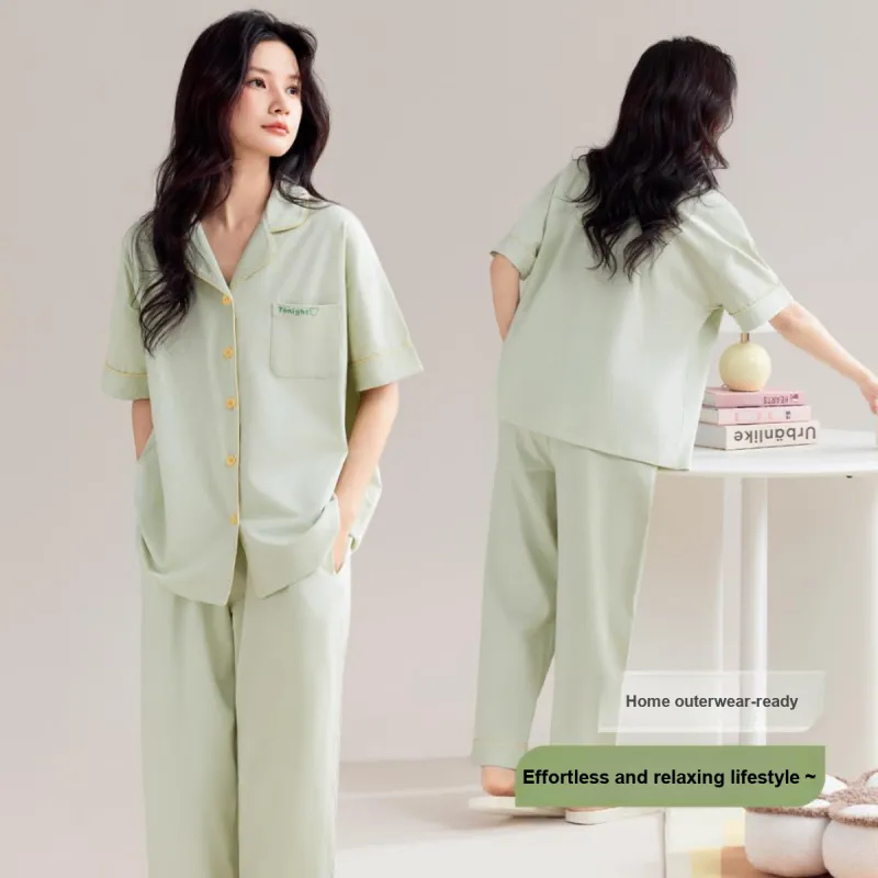 Urban Beauty Pajama Set Loose Fit Soft Skin Friendly Versatile Women's 2 Piece Set-6
