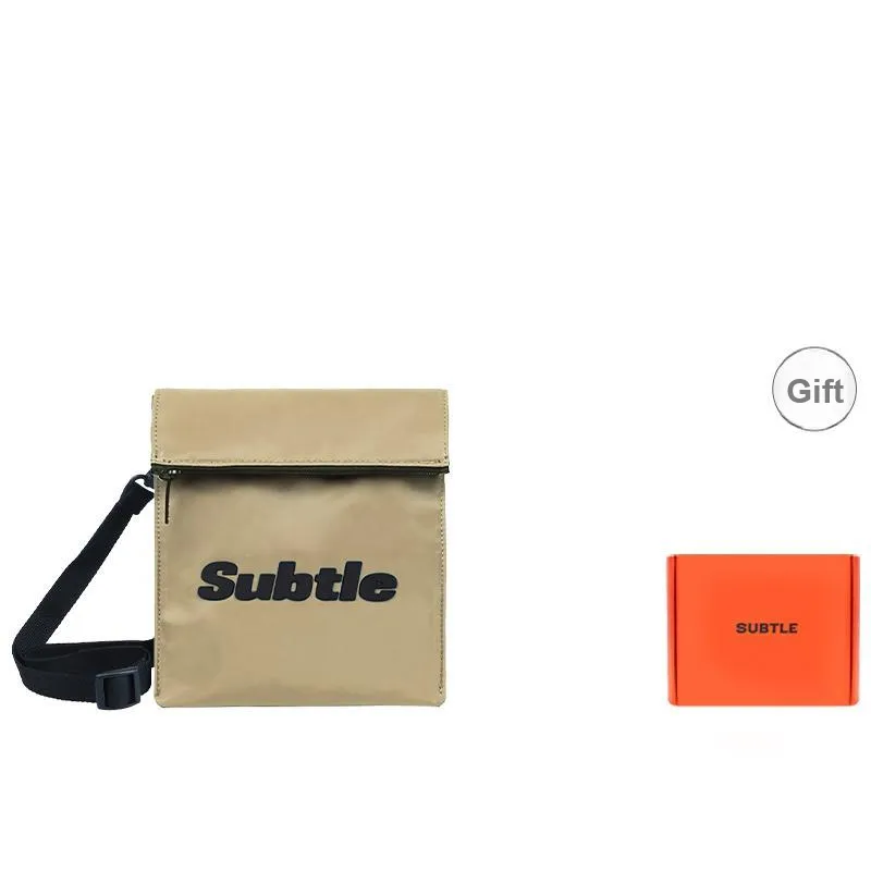 Subtle Nylon Crossbody Bag Medium Size Unisex Brown, Deep Sea Green, White Black-0