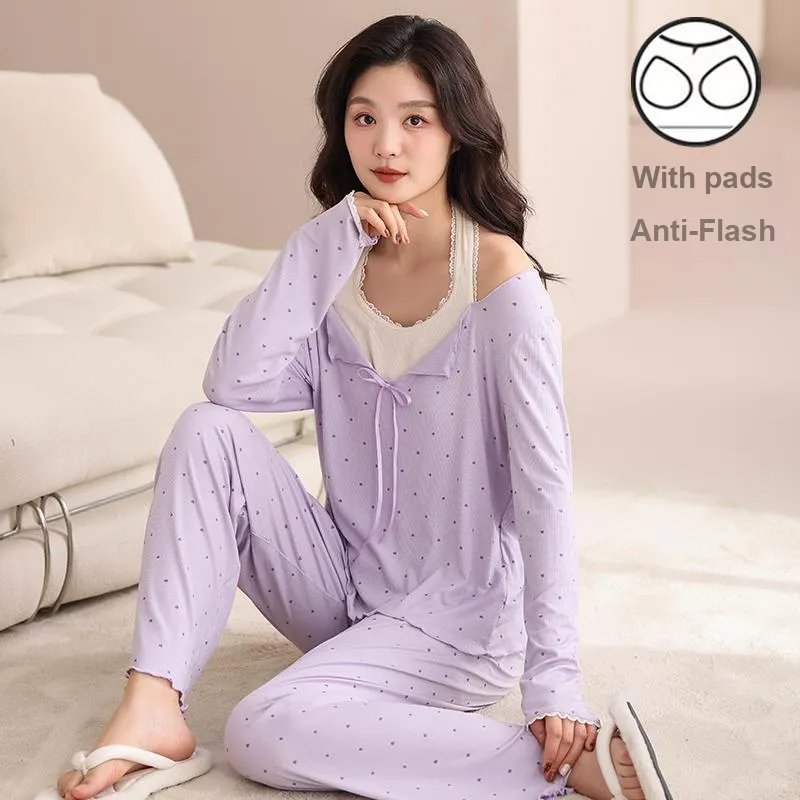Qiao Ni Tong Pajama Set Women's Image Color-5