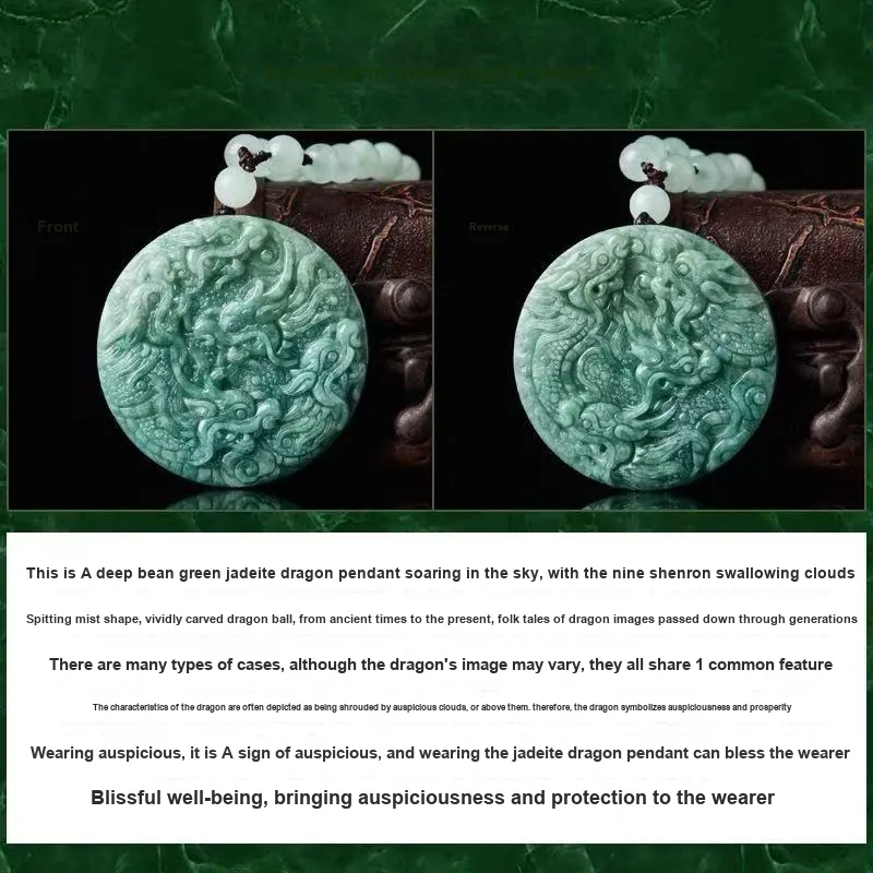 CUIYIN Bean Type Jadeite Pendants Unisex-2