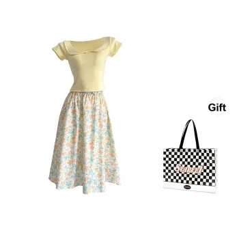 STARFEI Skirt Set Women's Yellow