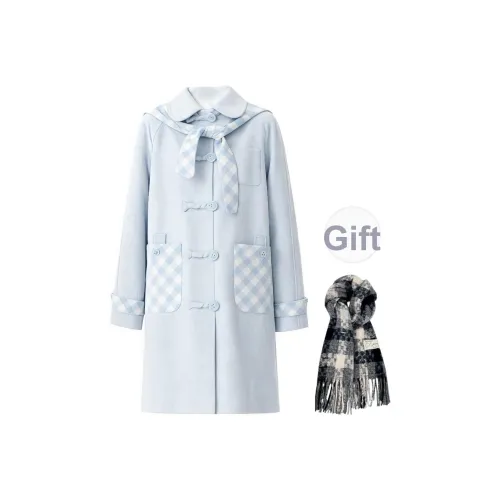 KYKW Светло-синий Шарф Подарок Женское Пальто