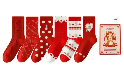 Caramella Mid Calf Socks Women's Gift Box Of 6 Doubles
