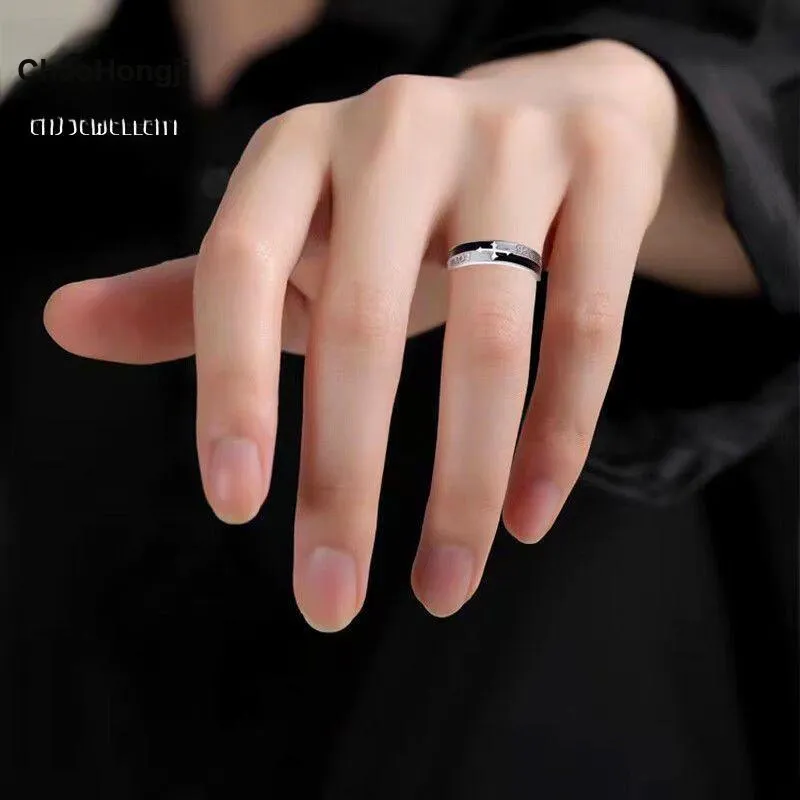 CHAOHONGJI S925 Silver Open Ended Ring Unisex-3