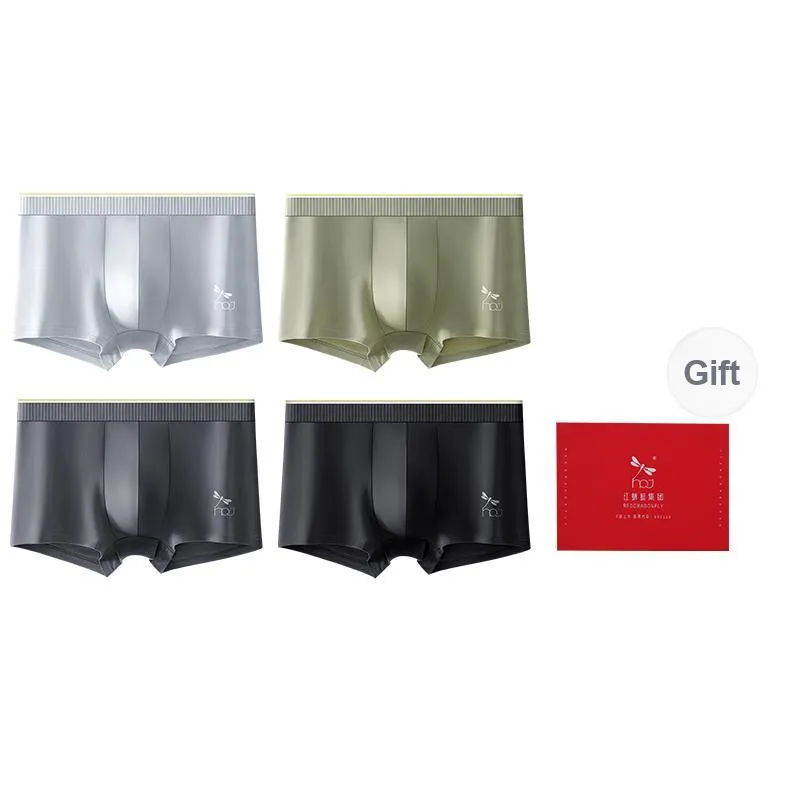 RED DRAGONFLY Cotton Panties Men's 4 Piece Gift Box Sets-11