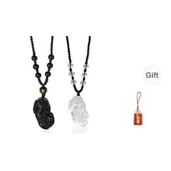 LUXLINE Natural Obsidian Necklaces Unisex