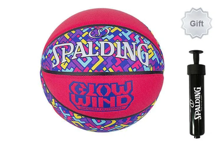 SPALDING Cyclone Series PU Basketball Pink Purple Size 7 Training Match Unisex-5