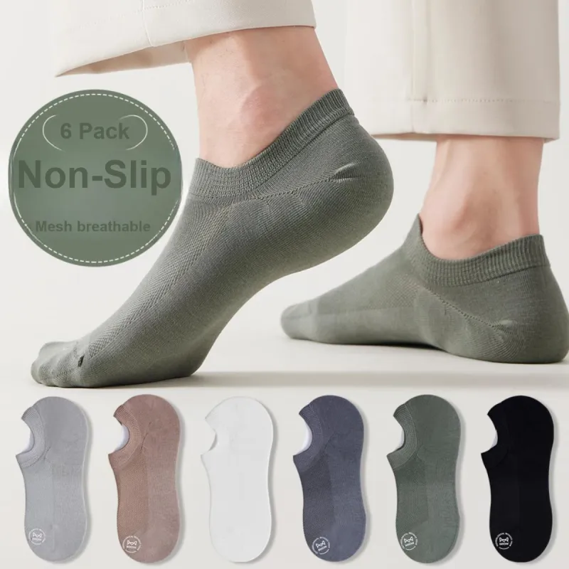 MIIOW No Show Socks Men's 6 Pack Mixed Color-1
