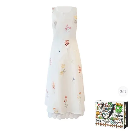 HAPG Sleeveless Dresses Women's Beige Shopping Bag