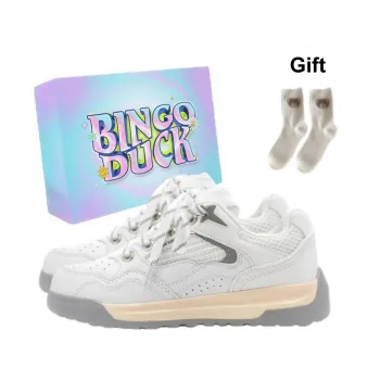 BINGO DUCK Slip Resistant Skateboard Shoes Women's White