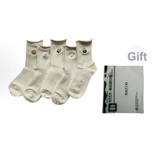 OEING 5 пар [Кролик + Черная Кошка + Медвежонок + Щенок + Кофе Медвежонок] Женские носки MID до икры