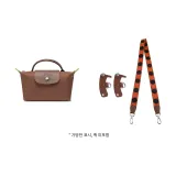 브라운 실버톤 버클 94cm (톱 그레인 가죽+캔버스 소재) + [아니오 펀칭 처리] 세트