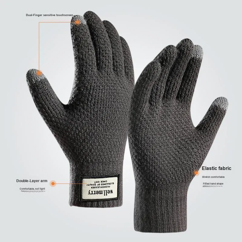 DENSSYNE Acrylic Spandex Knit Gloves Men's-4