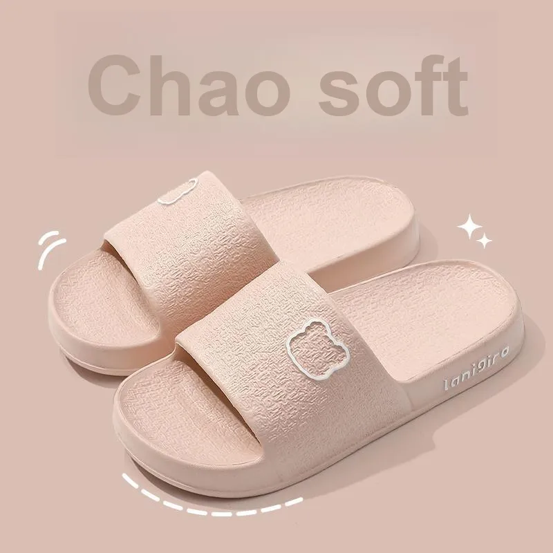 Foot Recreation Painted Bear Slippers Summer Indoor Home Bathroom Slip Resistant EVA Sandals Unisex-6