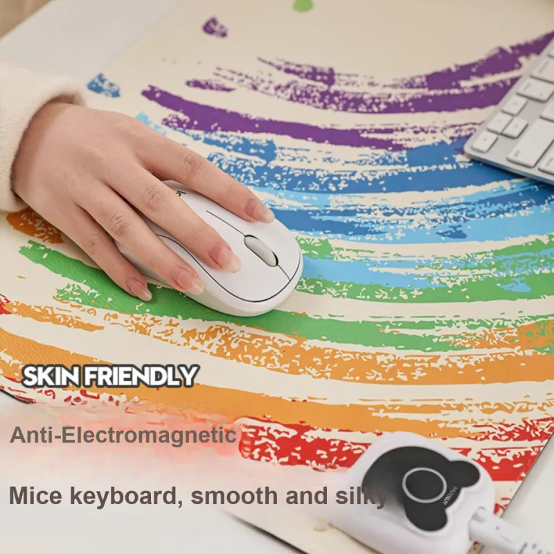 MUYKUY PU Extra Large Computer Desktop Winter Warming Desk Pad Dormitory Students Hand Warmer Pad Heating Mouse Pad-5