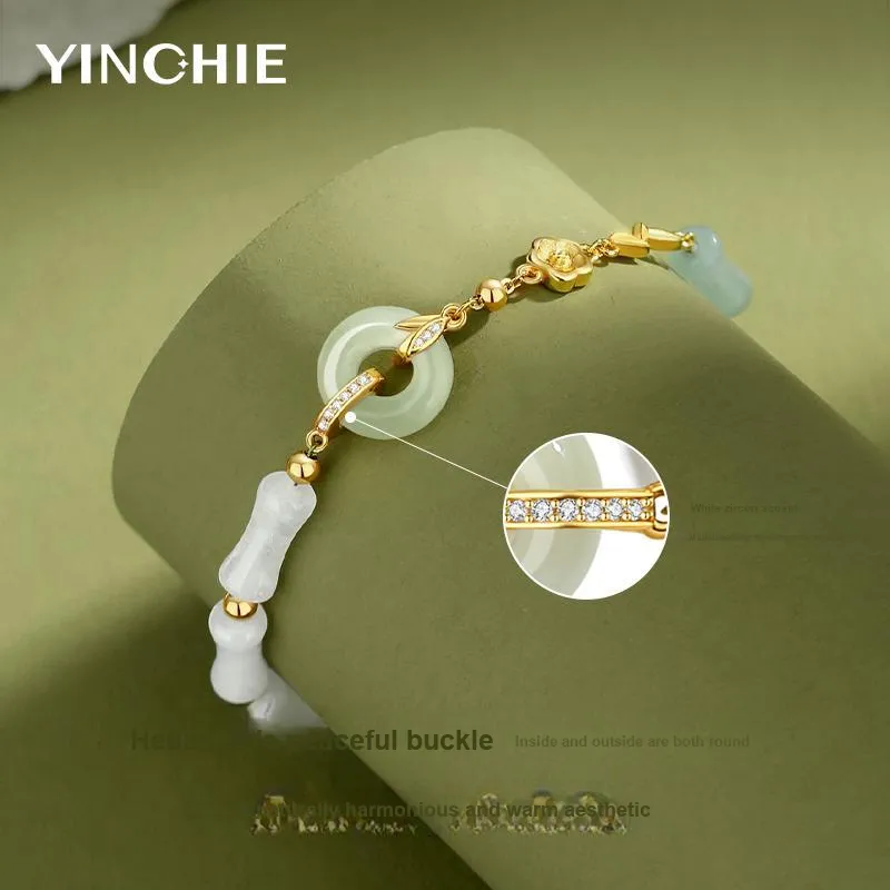 YINCHIE Hetian Jade Bracelets White Jade/Pale Greenish White Jade Women's-3