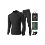 Mock Neck Set (Black) 100% cotton Windproof/Includes 2-Pack Cotton Socks+Shopping Bag