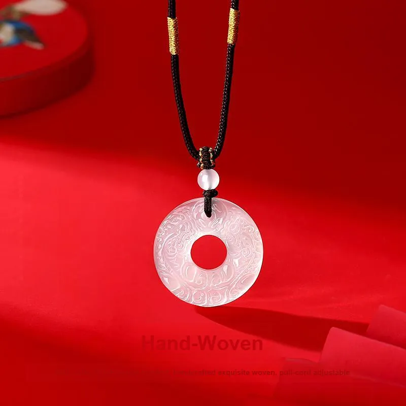 JINLIUFUJIXIANG Natural Obsidian Jade Necklaces Unisex-10