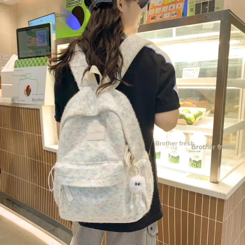 URBAN FOREST Nylon Backpack Regular Women's White/Yellow/Green/Pink-2