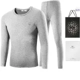 Silk Clothing Sets (Light Heather Gray) Silk Care/Double-Layer Thickened