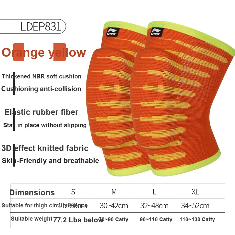 LiNing LDEP831 Soccer Volleyball Bicycle Dance Kids Polyamide Polyester Elastane Knee Pads-1