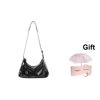 AMAZING SONG Cow Leather Shoulder Bag Regular Women's Dark Chocolates/Cream Yellow/Elegant Black