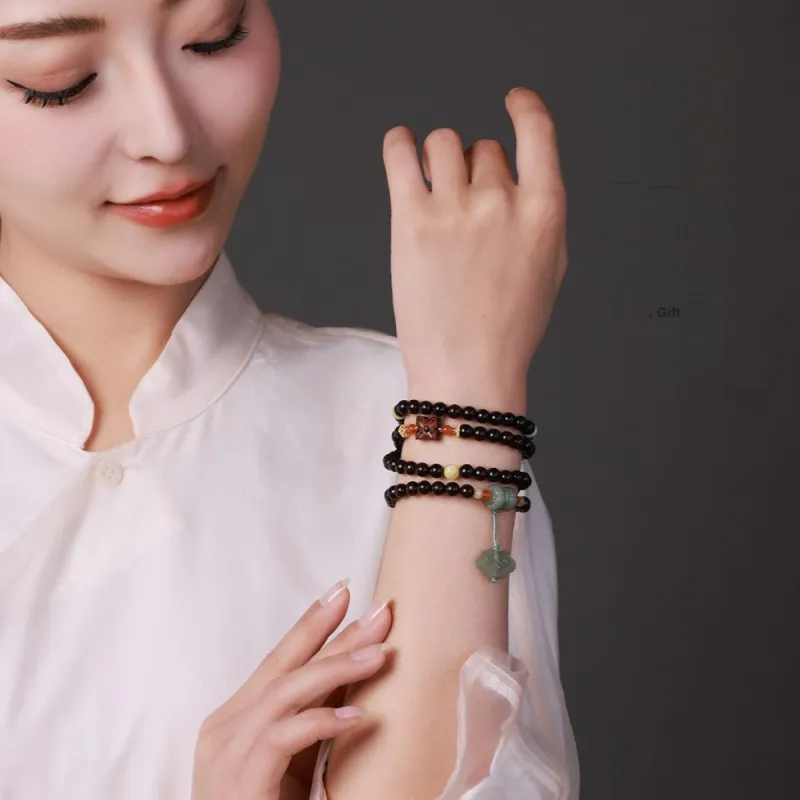 Moon Seal Hundred Rivers Rosewood Precious Wood Bracelets Unisex-5