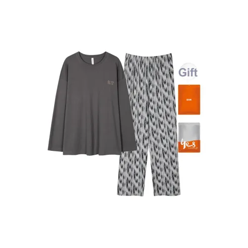 Dark Gray Men's Pajama Sets Темно-серый мужской пижамный комплект