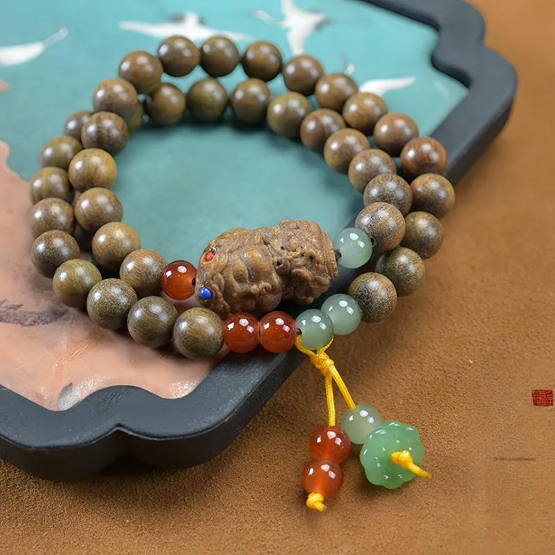 YUGONGYUAN Green Sandalwood Bracelets Unisex-1
