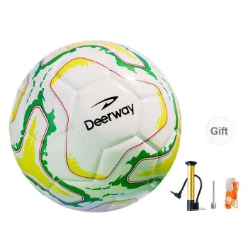 DEERWAY Size 5 Soccer PVC Machine Stitched Soccer Ball Unisex Yellow
