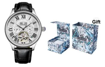 LOUIE JUELEN Automatic Mechanical Movement Watch Men's Watches Silver Dial
