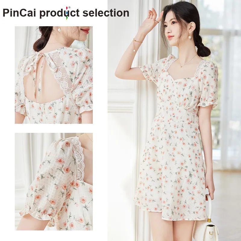 Taste The Color Short Sleeved Dress Women's Rose Floral-2