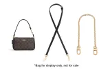 Coach Black 1.1cm Wide Plain Weave Gold Buckle 90-120cm+Free 40cm Decorative Chain