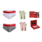 [4 Pcs Women's Red Box][White+Gray]