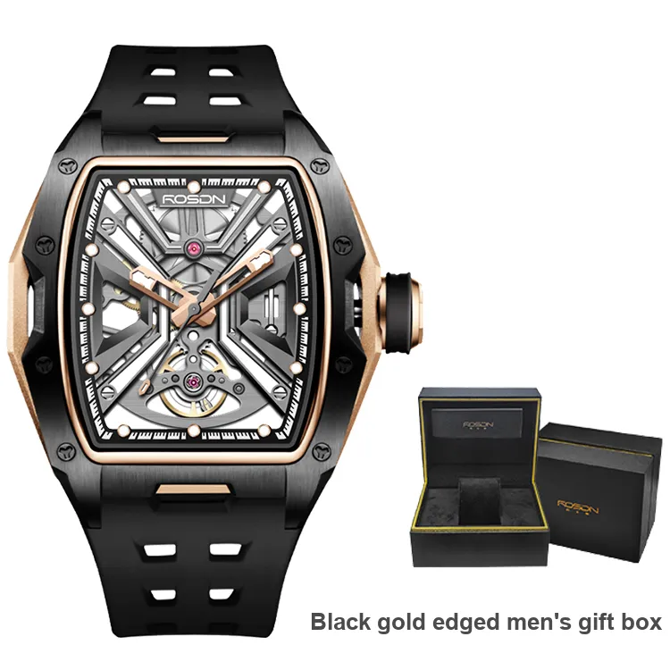 ROSDN Climber's Phantom Collection Automatic Mechanical Movement Watch Men's Watches Black Dial G2710-8
