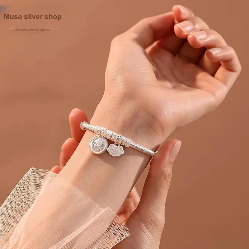 MIAOYINGE 999 Fine Silver Sterling Silver Bracelets Women's-3