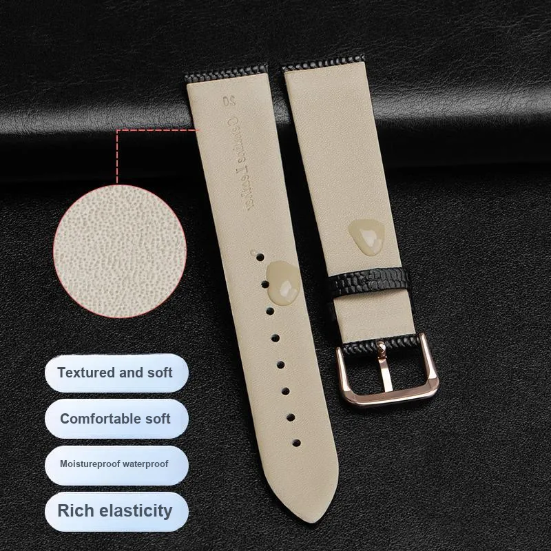 WOALMORN Movado Longines Ipo Road Tissot Lizard Pattern Compatibility Watch Band Genuine Leather Material-20