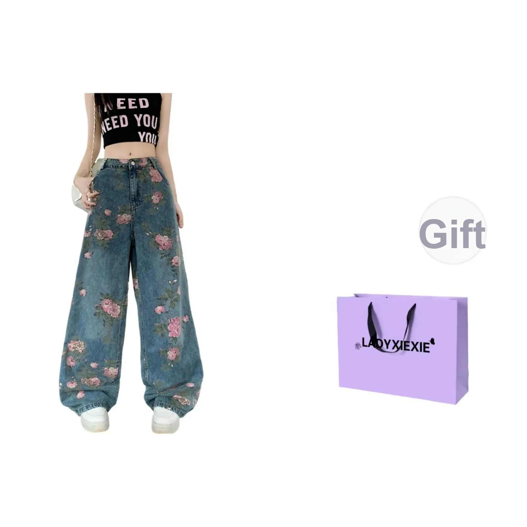 LADYXIEXIE Blue Women's Jeans LADYXIEXIE Синий Женские Джинсы