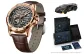 Rose Case Black Dial Brown Leather Strap[Limited Sports Car Clothing Sets]