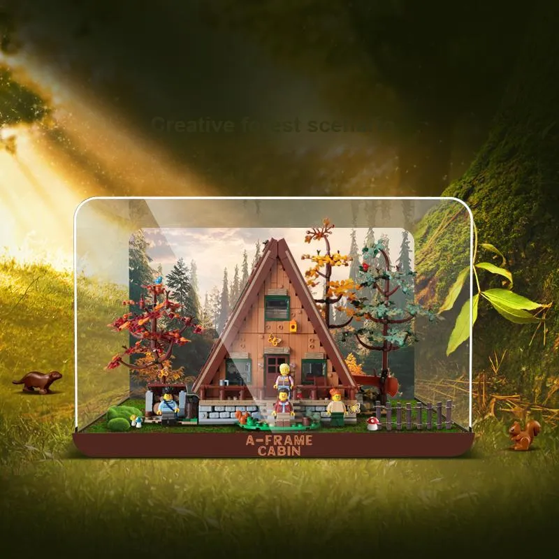 LIGHT YOUR BRICKS Compatibility Building Block 21338A Shape Forest Wooden House Display Case Model Accessories-1